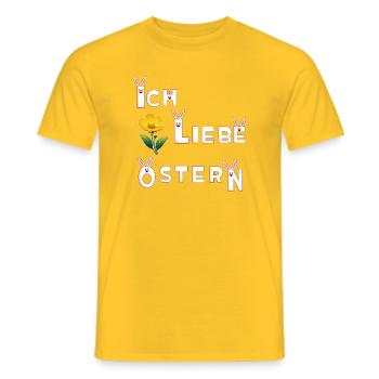 I love Easter - Men's T-Shirt - yellow - Front - AI Model Male 178 dark (178cm)