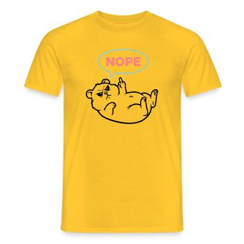 Hamster Nope Comic Speech Bubble - Men's T-Shirt - yellow - Front - AI Model Male 178 dark (178cm)