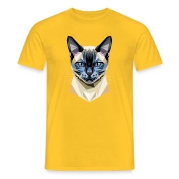Siamkatze Siam Katze Siamese Cat Siamesen Katzen - Männer T-Shirt - Gelb - Vorne - AI Model Male 178 dark (178cm)