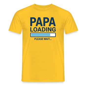 Papa loading please wait - Bientôt papa ? - T-shirt homme - jaune - Devant - AI Model Male 178 dark (178cm)