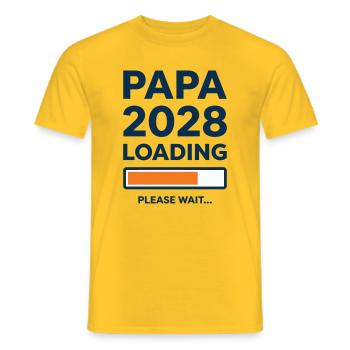 Papa 2028 lädt - Männer T-Shirt - Gelb - Vorne - AI Model Male 178 dark (178cm)