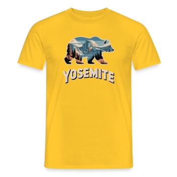 Yosemite Bär - Nationalpark Outdoor Design - Männer T-Shirt - Gelb - Vorne - AI Model Male 178 dark (178cm)