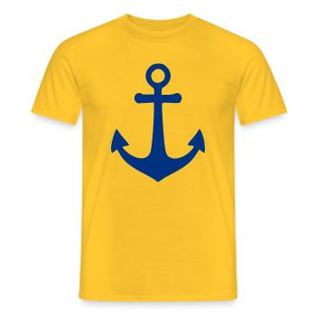 Maritimes Anker Nordsee Ostsee Segler Geschenk - Männer T-Shirt - Gelb - Vorne - AI Model Male 178 dark (178cm)