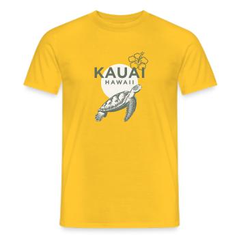 Kauai Hawaii Schildkröte Hibiskus - Männer T-Shirt - Gelb - Vorne - AI Model Male 178 dark (178cm)