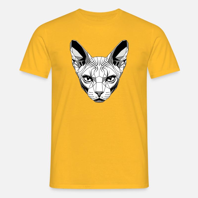 Sphynx Kat Sphynx Kat Canadisk Kat Sød Sfinx - T-shirt til herrer - gul