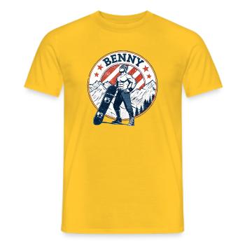 Benny, Vintage-Look - Männer T-Shirt - Gelb - Vorne - AI Model Male 178 dark (178cm)