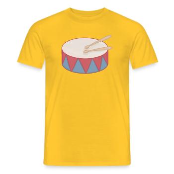 Cartoon Drum with Triangle Decor - Men's T-Shirt - yellow - Front - AI Model Male 178 dark (178cm)