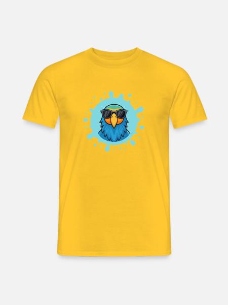 Blue Parrot Solar Glasses - Men's T-Shirt - yellow