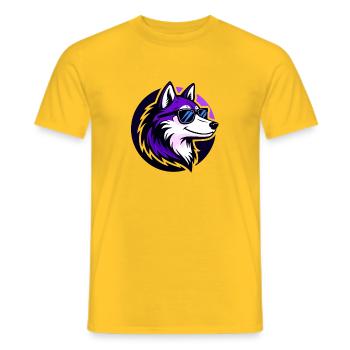 Loup Violet Lunettes Soleil Stylisé - T-shirt homme - jaune - Devant - AI Model Male 178 dark (178cm)