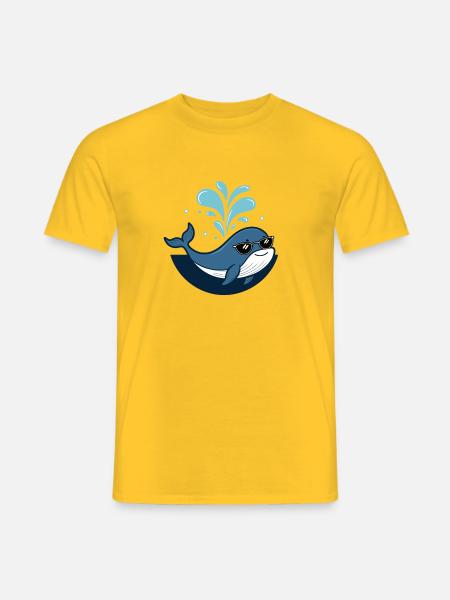 Whale Stylish Black Glasses - Männer T-Shirt - Gelb