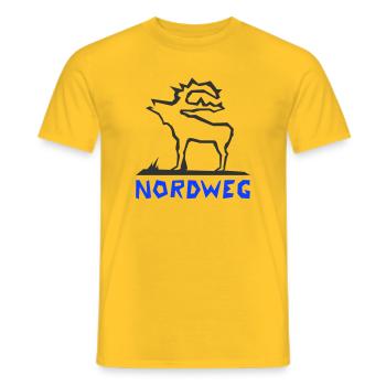 Illustration de Moose North Way Scandinavie - T-shirt homme - jaune - Devant - AI Model Male 178 dark (178cm)