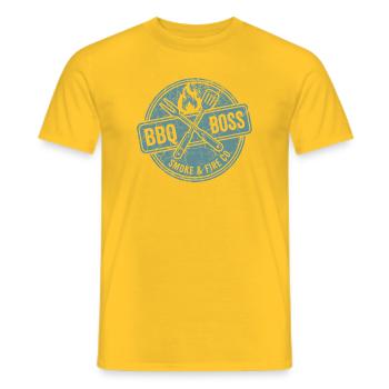 Sweat à capuche barbecue, sac, t-shirt cadeau - T-shirt homme - jaune - Devant - AI Model Male 178 dark (178cm)