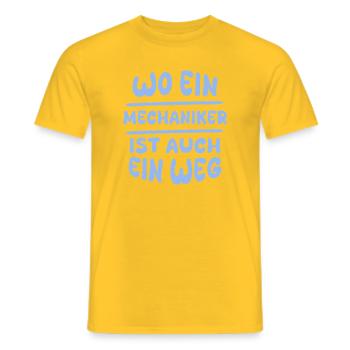 Cadeau pour mécanicien - T-shirt homme - jaune - Devant - AI Model Male 178 dark (178cm)