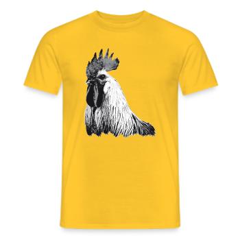 Fans de poulet - Coq - Coq - Poulet fleur - Bio - T-shirt homme - jaune - Devant - AI Model Male 178 dark (178cm)