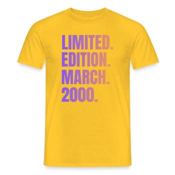 Limitierte Auflage März 2000 - Männer T-Shirt - Gelb - Vorne - AI Model Male 178 dark (178cm)