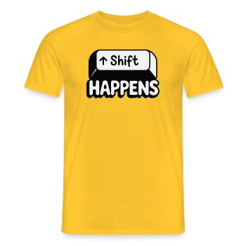 Shift Happens - Men's T-Shirt - yellow - Front - AI Model Male 178 dark (178cm)
