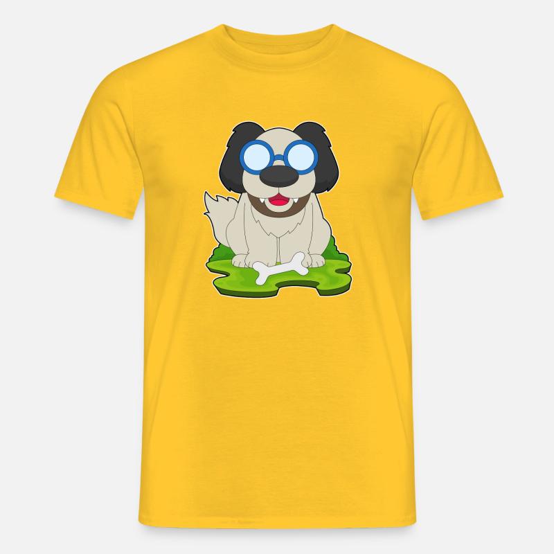 Hund Knochen - Männer T-Shirt - Gelb
