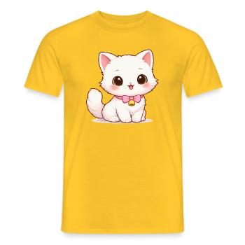 Kitten Bell Magic - Men's T-Shirt - yellow - Front - AI Model Male 178 dark (178cm)