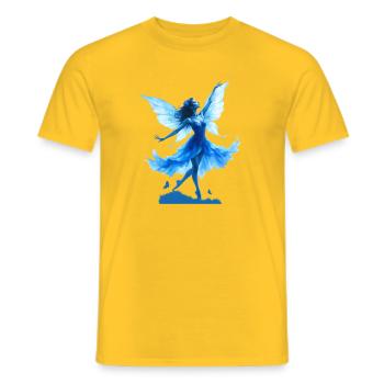 Blue Fairy in Flight - Men's T-Shirt - yellow - Front - AI Model Male 178 dark (178cm)