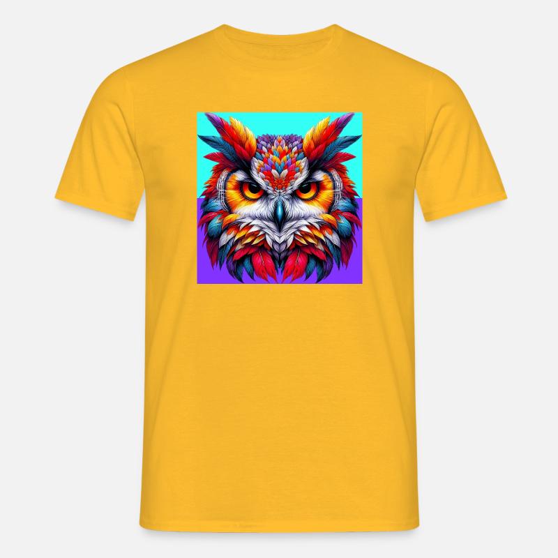 Eule - Männer T-Shirt - Gelb