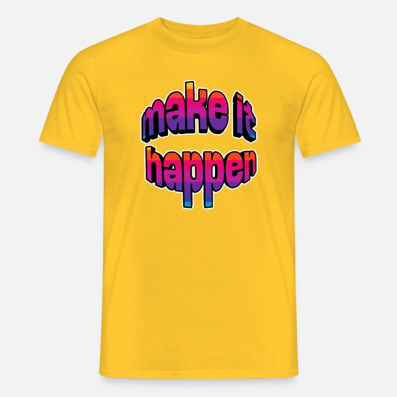 Make It Happen Gradient - Männer T-Shirt - Gelb