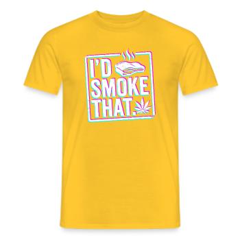 FUMÉE DE BARBECUE glitch, chemise à capuche drôle de barbecue, tasse - T-shirt homme - jaune - Devant - AI Model Male 178 dark (178cm)