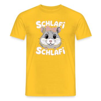 Schlafi Schlafi Hamster Design - Männer T-Shirt - Gelb - Vorne - AI Model Male 178 dark (178cm)