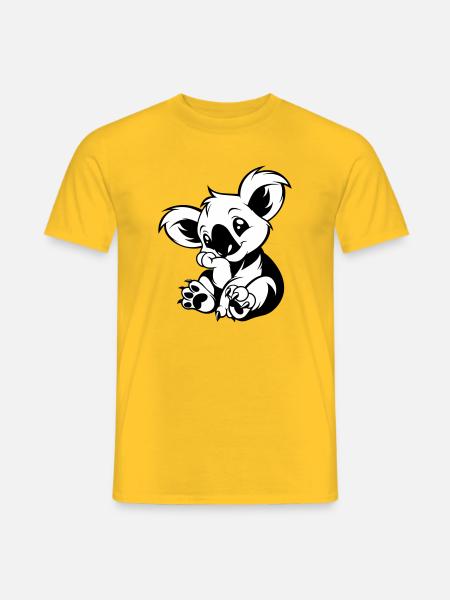 Sød koala, der sidder legende - Mænd T-shirt - gul