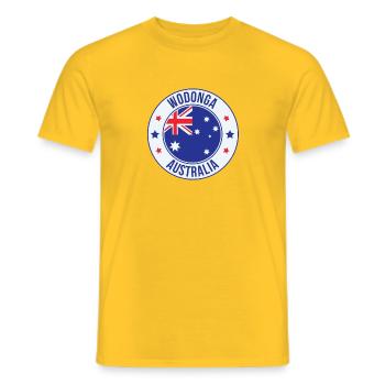 Wodonga Australia Badge - Men's T-Shirt - yellow - Front - AI Model Male 178 dark (178cm)
