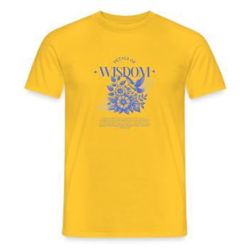 Pétales de Sagesse Floral - T-shirt homme - jaune - Devant - AI Model Male 178 dark (178cm)