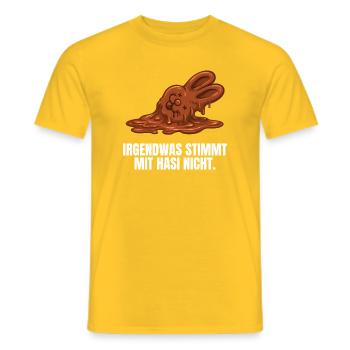 Schokoladenhase Ostern - Männer T-Shirt - Gelb - Vorne - AI Model Male 178 dark (178cm)