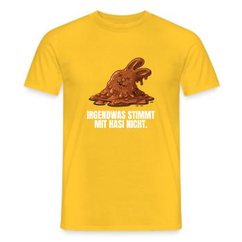 Schokoladenhase Ostern Hasi - Männer T-Shirt - Gelb - Vorne - AI Model Male 178 dark (178cm)