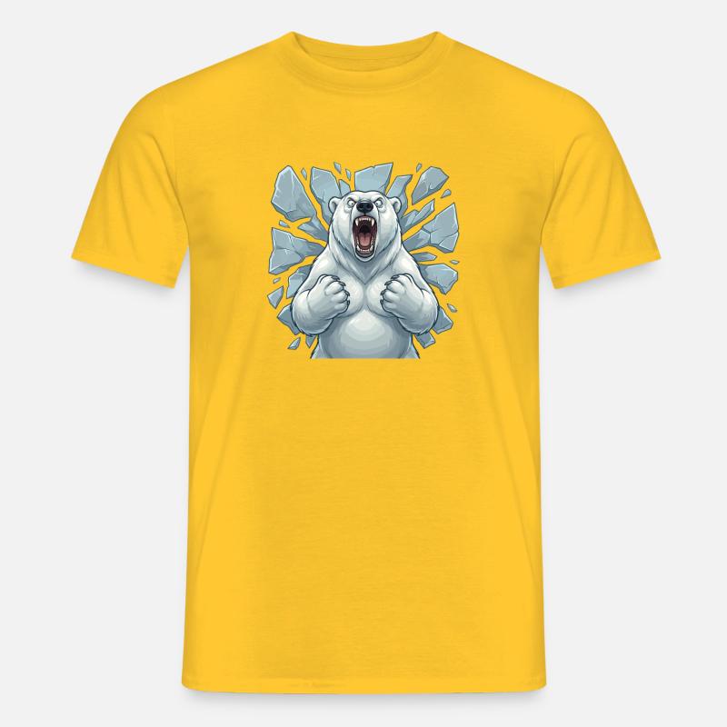 Polarbär bricht Eis - Männer T-Shirt - Gelb