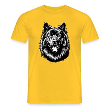 Eurasier | Black - Men's T-Shirt - yellow - Front - AI Model Male 178 dark (178cm)
