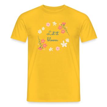 It smells of spring, delicate daisy illustration - Men's T-Shirt - yellow - Front - AI Model Male 178 dark (178cm)