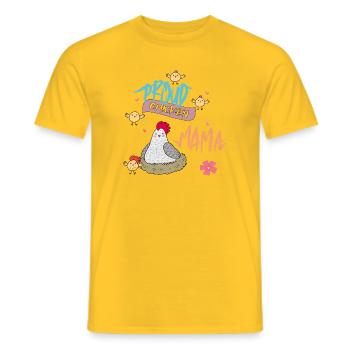 Fière Maman de la Poule - T-shirt homme - jaune - Devant - AI Model Male 178 dark (178cm)
