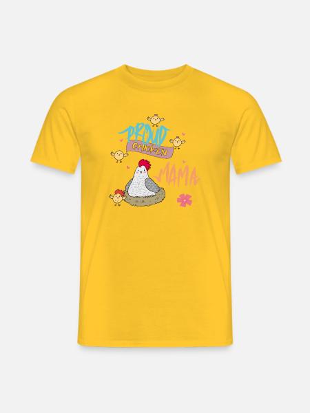 Stolze Huhn Mama - Männer T-Shirt - Gelb