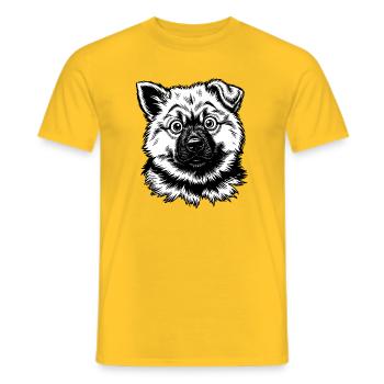 Eurasier | Welpe - Männer T-Shirt - Gelb - Vorne - AI Model Male 178 dark (178cm)