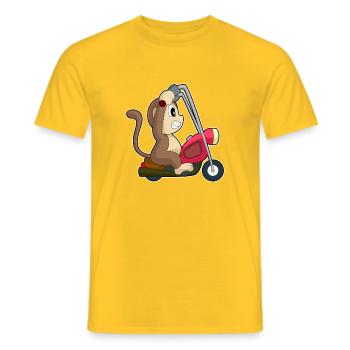 Affe Motorrad - Männer T-Shirt - Gelb - Vorne - AI Model Male 178 dark (178cm)