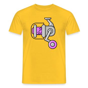 Fishing reel icon icon - Men's T-Shirt - yellow - Front - AI Model Male 178 dark (178cm)