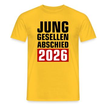 Junggesellenabschied 2026 - Männer T-Shirt - Gelb - Vorne - AI Model Male 178 dark (178cm)