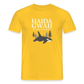 Haida Gwaii Orca - T-shirt homme - jaune - Devant - AI Model Male 178 dark (178cm)