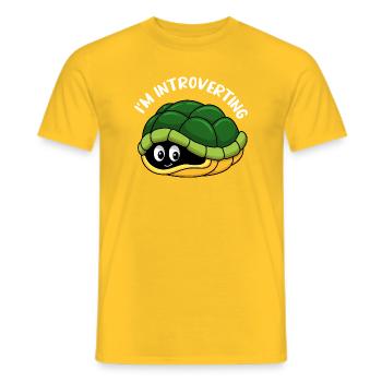 Cute Hiding Turtle Tortoise Shell Cartoon Art - Männer T-Shirt - Gelb - Vorne - AI Model Male 178 dark (178cm)