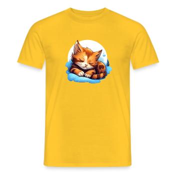 Rêve de câlins de chat sur le nuage - Chat - T-shirt homme - jaune - Devant - AI Model Male 178 dark (178cm)