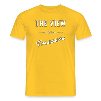 The View is a Treasure – Spruch - Männer T-Shirt - Gelb - Vorne - AI Model Male 178 dark (178cm)