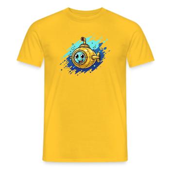 Kunterbuntes Uboot Cartoon - Männer T-Shirt - Gelb - Vorne - AI Model Male 178 dark (178cm)