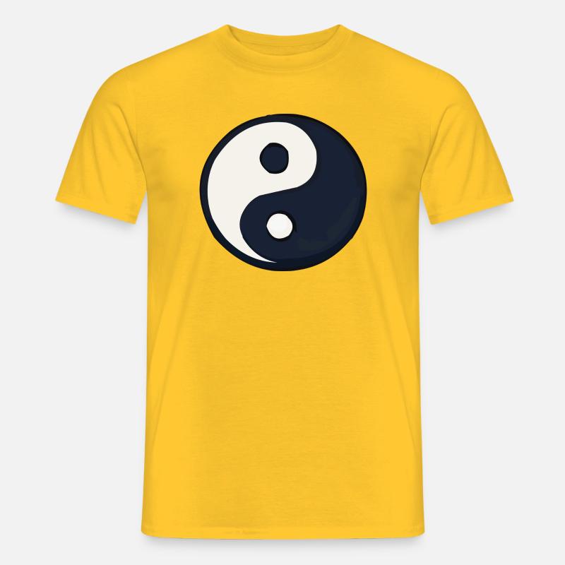 YinYang mørkeblå kontrast - T-skjorte herre - gul