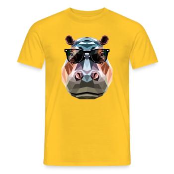 Nilpferd Flusspferd Mama Hippopotamus Cooles Hippo - Men's T-Shirt - yellow - Front - AI Model Male 178 dark (178cm)