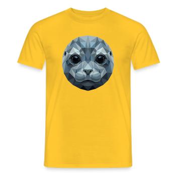 Sceller avec des lunettes de soleil, phoque morse mignons phoques - T-shirt homme - jaune - Devant - AI Model Male 178 dark (178cm)