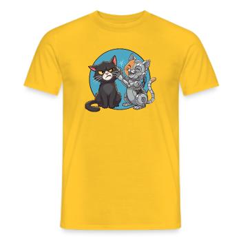 Chat und Roboter - Männer T-Shirt - Gelb - Vorne - AI Model Male 178 dark (178cm)